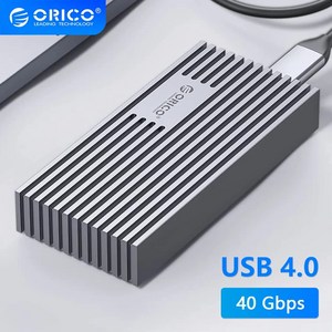 ORICO 외장 HD 커버 고속 SSD 케이스 40Gbps M2 NVMe 인클로저 썬더볼트 34 USB4 USB C 타입 30 드라이브 디스크 보관함, 3.10Gbps ( Gey )