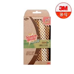 3M 스카치 브라이트 옥수수 그물망사 수세미 2+1, 3개입, 1개