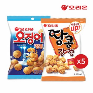 오리온 땅콩강정(80g) x 5개+오징어땅콩(98g)x 5개, 땅콩강정x5+오징어땅콩x5, 1개