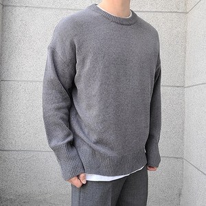 * 특가한정가격 * 일이오 남자 밑트임 라운드 오버 라운드 니트