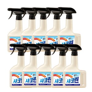 5+5 샤크린500ml 알칼리 세제 변기 세정제 화장실 욕실 물때 얼룩 찌든때 기름때 다목적세제, 10개, 500ml