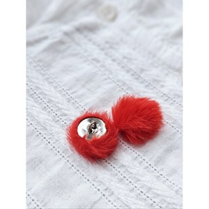 1개 자체 싸개단추 털 부자재 겨울 장식 악세사리 옷리폼 단추 볼록꼬다리 35mm 빨강, 연베이지