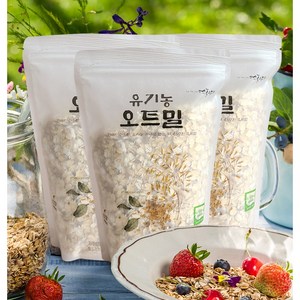 먹놀잼 국산 유기농 오트밀, 450g, 3개