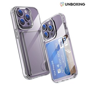 아이폰 15 변색없는 투명PC+범퍼 TPU 카드수납 2장 케이스 카드포켓 범퍼 클리어 프로 맥스 플러스