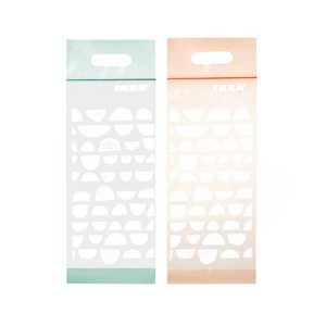 이케아 세로형 지퍼백 우산 보온병 텀블러 보관 지퍼팩, 핑크민트, 1개, 20개
