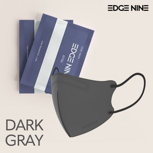 EDGE NINE 엣지나인 소형 새부리형 KF94 컬러마스크 유아 키즈 50매, 50개입, 1개, 다크그레이