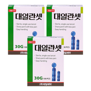 대일제약 란셋 일회용 수동 채혈침 30G, 3개, 100개입