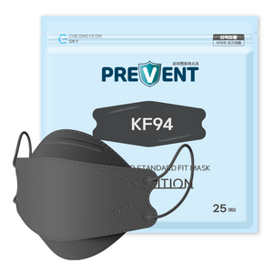 프리벤트 KF94 3D 입체형 마스크 대형 에코팩 25매, 진그레이, 25개, 25개, 그레이