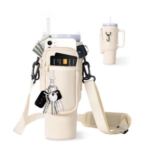 편한생활연구소 카드수납 스탠리 텀블러 호환 파우치, 1개, 베이지