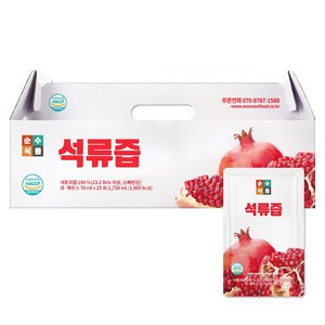 순수식품 석류즙, 70ml, 25개입