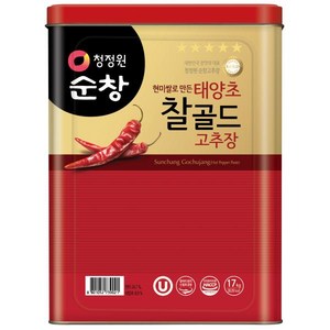 청정원 순창 현미쌀로만든 태양초 찰골드고추장 17kg, 1개