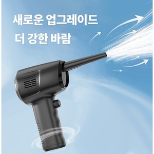 레퓰리 차량용 에어건 무단 변속 무선 에어건 임의로 연속 속도 조절 초강력 풍속 휴대용 청소기, 1개