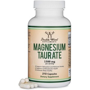 Double Wood Magnesium Taurate 더블우드 마그네슘 타우레이트 1500mg 210캡슐, 210정, 1개