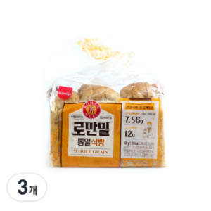 삼립 로만밀 통밀 식빵 홀그레인, 420g, 3개