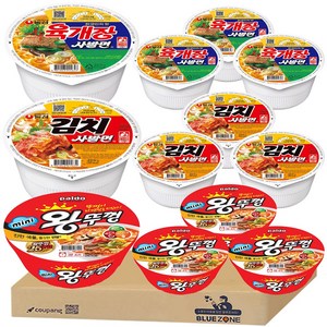 [블루존] 컵라면 미니 3종 12개입 세트 (육개장사발면+김치사발면+왕뚜껑) x4