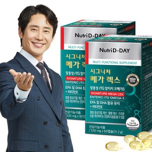 뉴트리디데이 장용성 rTG 알티지 오메가3 메가렉스, 60정, 2개