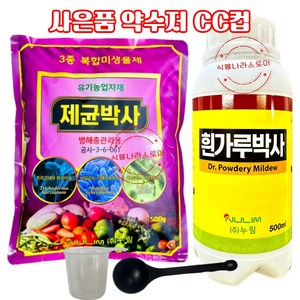 [식물나라스토어] 제균박사 흰가루박사 세트상품 병해충관리용 유기농업자재 식물영양제 사은품 약수저 씨씨컵, 500g, 1개