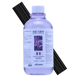 아로마메이트 자연풍덩 디퓨저 리필, 퍼플라벤더, 1L, 1개, 500ml