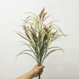 둔떼 밀 조화 2c 인조갈대 밀조화 갈대조화 장식, 3개믹스(브라운2,화이트1), 1개