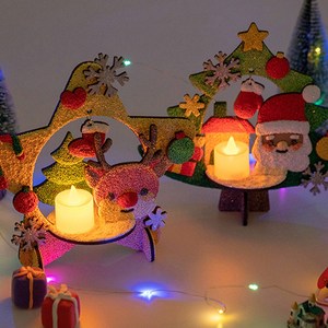 크리스마스 트리 만들기 입체 DIY 클레이세트 무드등, 산타LED세트