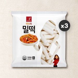 미쓰리 떡볶이 밀떡, 3개, 500g