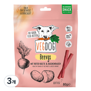 베지독 숯불고기향 독일 강아지 비건 소시지 간식 80g, 비트, 3개
