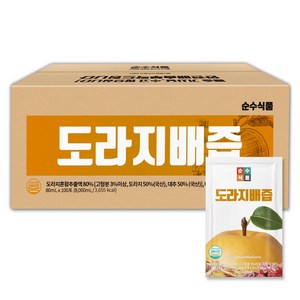 순수식품 도라지배즙, 80ml, 100개