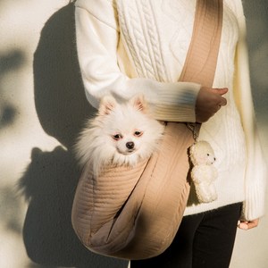 스위스볼트 강아지 고양이 슬링백 포대기 크로스백 산책 이동가방, 브라운 (반려동물 슬링백)
