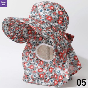 여름 햇빛가리개 농모 일모자 선캡 농모 선캡 자외선차단 햇빛차단 얼굴 벙거지 창넓은 챙넓은 썬캡 얼굴가리개 꽃무늬 농사모자 비치 여성 여자 밭일 사파리