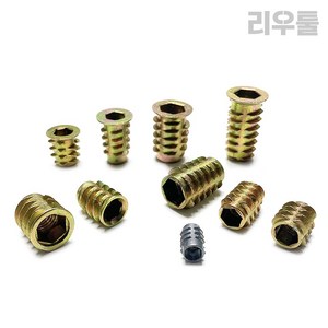 리우툴 번데기너트 인서트너트 일반형 와셔형 반와셔형 가구연결 목공 목재 삽입 너트, M8x25, 1개