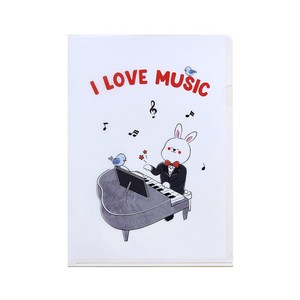 피아니스트 토끼 L자홀더파일 악보 서류 수납(A4), 5개