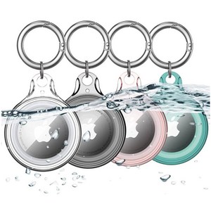 에어태그 방수 클리어 홀더 키링 케이스 2개세트, 1개, 핑크+핑크