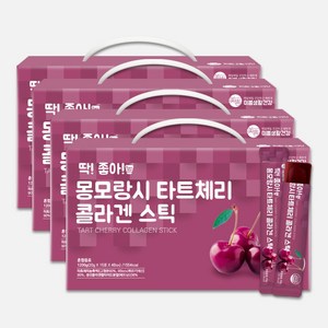 미쁨생활건강 딱좋아 몽모랑시 타트체리 콜라겐 젤리스틱 20g 4박스 총 240포, 1.2kg, 4개