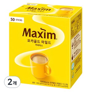 맥심 모카골드 마일드 커피믹스, 12g, 50개입, 2개