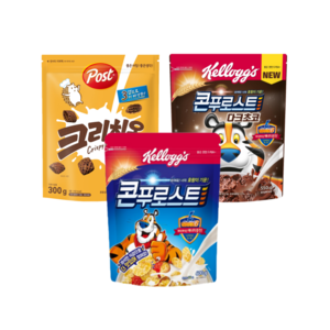 시리얼 3종 (크리치오 300g 1개 + 콘푸로스트 600g 1개 + 콘푸로스트 다크초코 550g 1개)