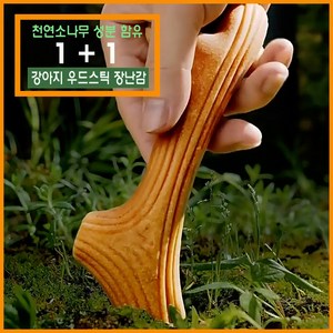 코코노피 - 천연소나무 성분 강아지 이갈이 장난감 치발기 터그놀이 우드스틱, 소형 13 cm <1+1>, 1개