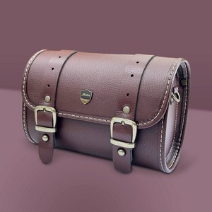 자전거핸들바가방 전기자전거가방 킥보드가방 전기스쿠터가방 고급가죽수제가방, 레드브라운