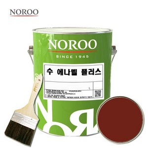 노루페인트 수 에나멜 철재 목재 페인트 1L 기존색상 + 붓세트, 유광적갈색, 1개