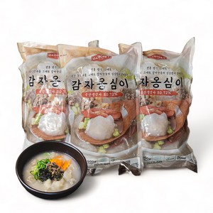 감자옹심이 소포장 묶음 강원도에서 국산 생감자 80% 통째로 갈아 만들었어요, 500g, 3개