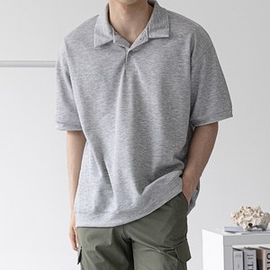 오나크 남자 빅사이즈 PK 카라 반팔티 무지 카라티 오버핏 여름 반팔 티셔츠