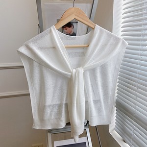 설온 여성 베이직 니트 케이프 레이어드 스카프