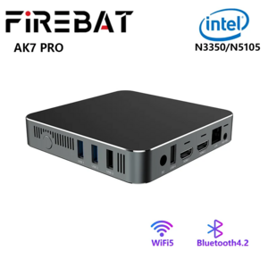 N100 미니PC 미니컴퓨터 게이밍PC FIREBAT AK7 PRO 미니 PC 데스크탑 게임용 컴퓨터 인텔 N3350 N5105 듀얼 밴드 WiFi5 BT42 6GB 8GB 64G, 1.N3350 6G 64g - Euopean egu, 없음, 1개