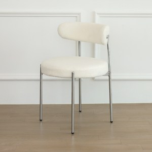 스위터 실버 패브릭 미드센츄리 모던 인테리어 디자인 카페 식탁 의자, 부클레  (SWT실버)
