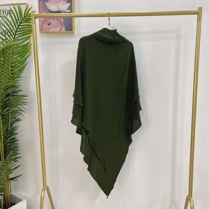 Long Khima Hijab 2 Veils 스카프 포장 Jilbab기도 의류 Khimas 여성 무슬림 Abaya Hijab Niqab Ramadan 이슬람 의류.