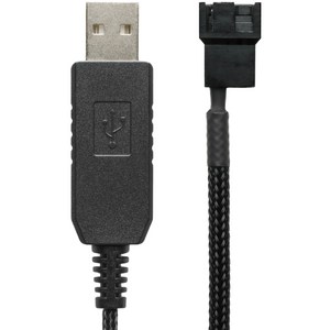 CRJ 12V Step-Up USB Fan Powe Adapte Cable - 24-inch (60cm) Black Sleeved - Full Fan Speed Adapte, 1개, CRJ Full Speed 12V Voltage Ste