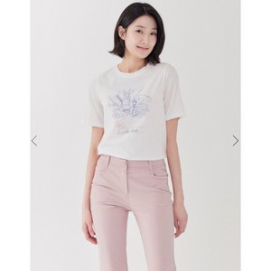 지센/가성비 좋은 여성 [에센셜] 소로나 원포인트 라운드 반팔 티셔츠 LSTSP373 색상3종