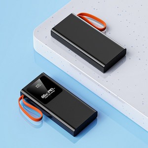 PYHO 보조배터리30000mAh 대용량 66w고속충전 캠 핑용보조배터리 양방향 급속 충전 디지털 디스플레이, 블랙