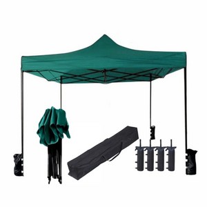 3x3m 행사용 대형 천막 천막 접이식 방수 캐노피 천막 야외용 옥상 그늘막 자바라 포장마차 테라스, 그린