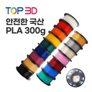 TOP3D 국산 고온용 PLA 필라멘트 300g 단품 1.75mm 3D펜 프린터, 300g 화이트