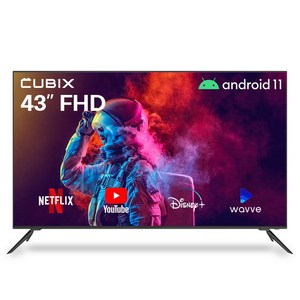 큐빅스전자 구글 43인치FHD 스마트TV 대기업패널 고화질 안드로이드 1등급티비, 43인치(109cm), LE-431FSGA, 기타, 고객직접설치